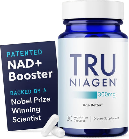 TRU NIAGEN Patented NAD+ Supplement, 300mg Niagen, 30 Servings | Nicotinamide Riboside (NR) Take 1 Daily | 1 Bottle