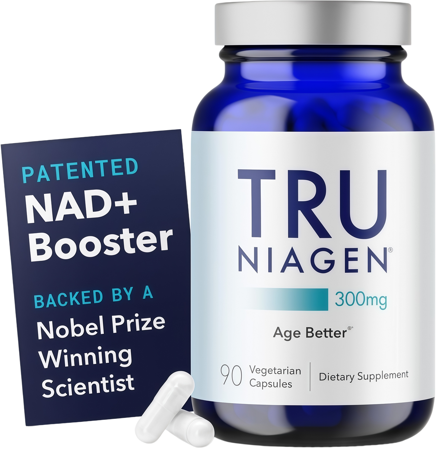 TRU NIAGEN Patented NAD+ Supplement, 300mg Niagen, 30 Servings | Nicotinamide Riboside (NR) Take 1 Daily | 1 Bottle